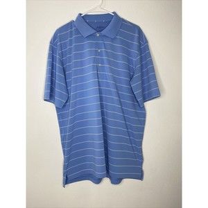 Jack Nicklaus Performance Men’s Golf Polo Shirt Blue With White Stripes - Large